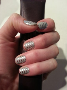 Grey and silver horizontal stripes