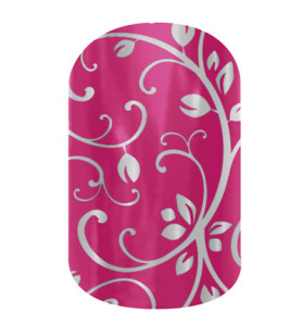 Silver Floral on Magenta